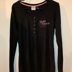 Black long sleeve Harley Davidson XL top